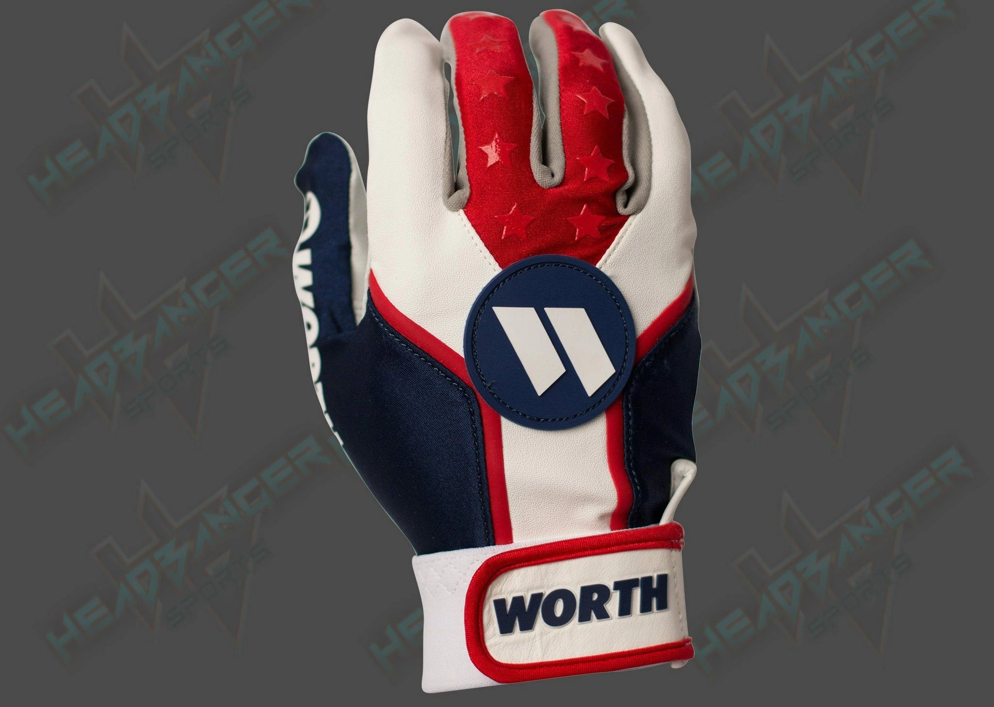 Worth Adult Red, White, And Blue Team Batting Gloves: WBATGL-RWB 5 Worth Adult Red, White, And Blue Team Batting Gloves: WBATGL-RWB - Image 3