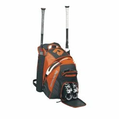 DeMarini VooDoo Rebirth Equipment Backpack (Multiple Colors): WTD9105 -Fielding Gloves Sales WTD9105OR Voodoo Rebirth Backpack Orange Stuffed