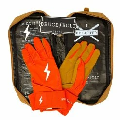 Bruce Bolt PREMIUM PRO Long Cuff Batting Gloves: Orange -Fielding Gloves Sales premium pro long cuff batting gloves orange brucebolt 341009