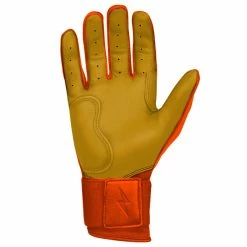 Bruce Bolt PREMIUM PRO Long Cuff Batting Gloves: Orange -Fielding Gloves Sales premium pro long cuff batting gloves orange brucebolt 813600