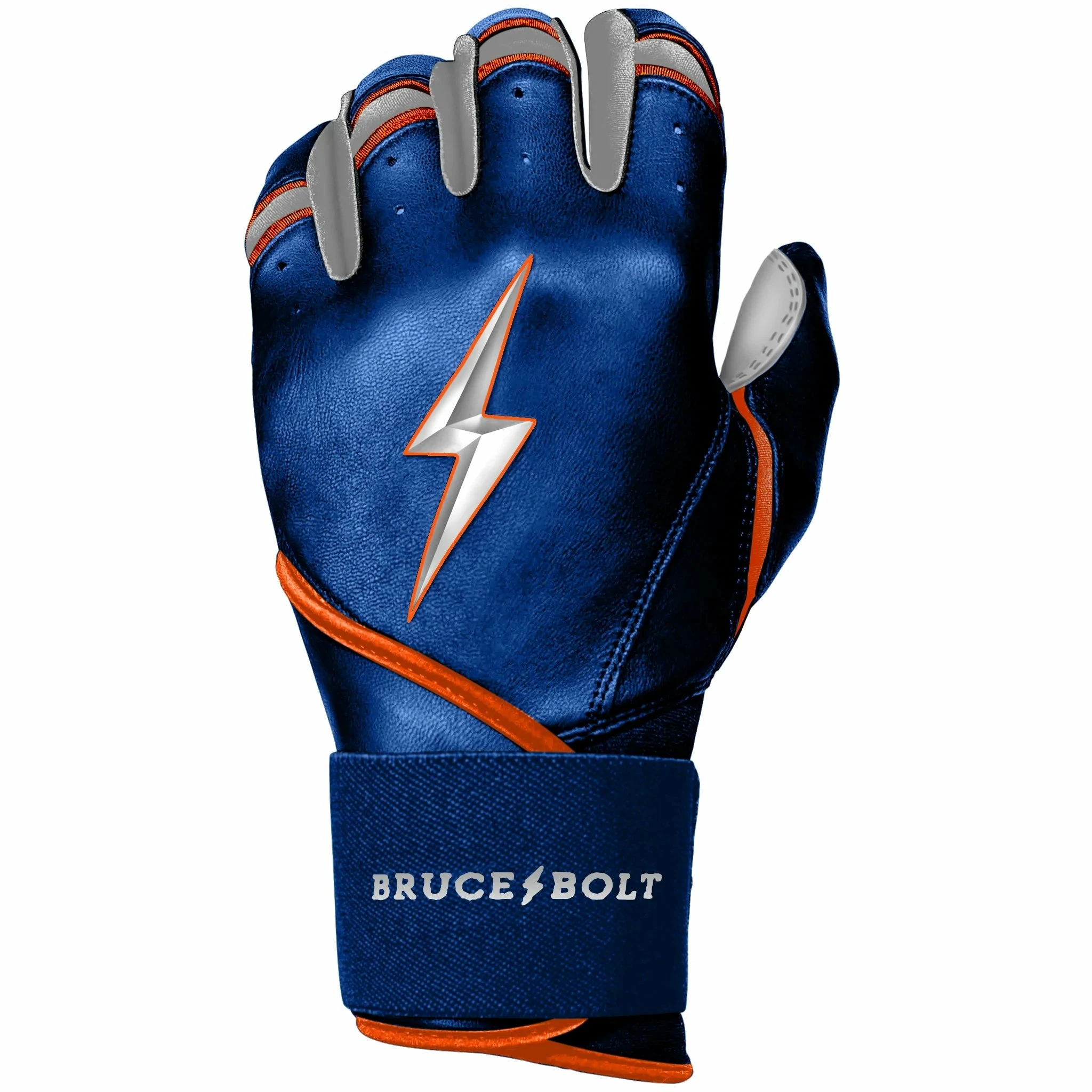 Bruce Bolt PREMIUM PRO NIMMO Long Cuff Batting Gloves: Mets Blue 6 Bruce Bolt PREMIUM PRO NIMMO Long Cuff Batting Gloves: Mets Blue - Image 4