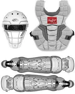 Rawlings Adult White/Silver VELO 2.0 Catcher's Gear Box Set: CSV2A-W/SIL